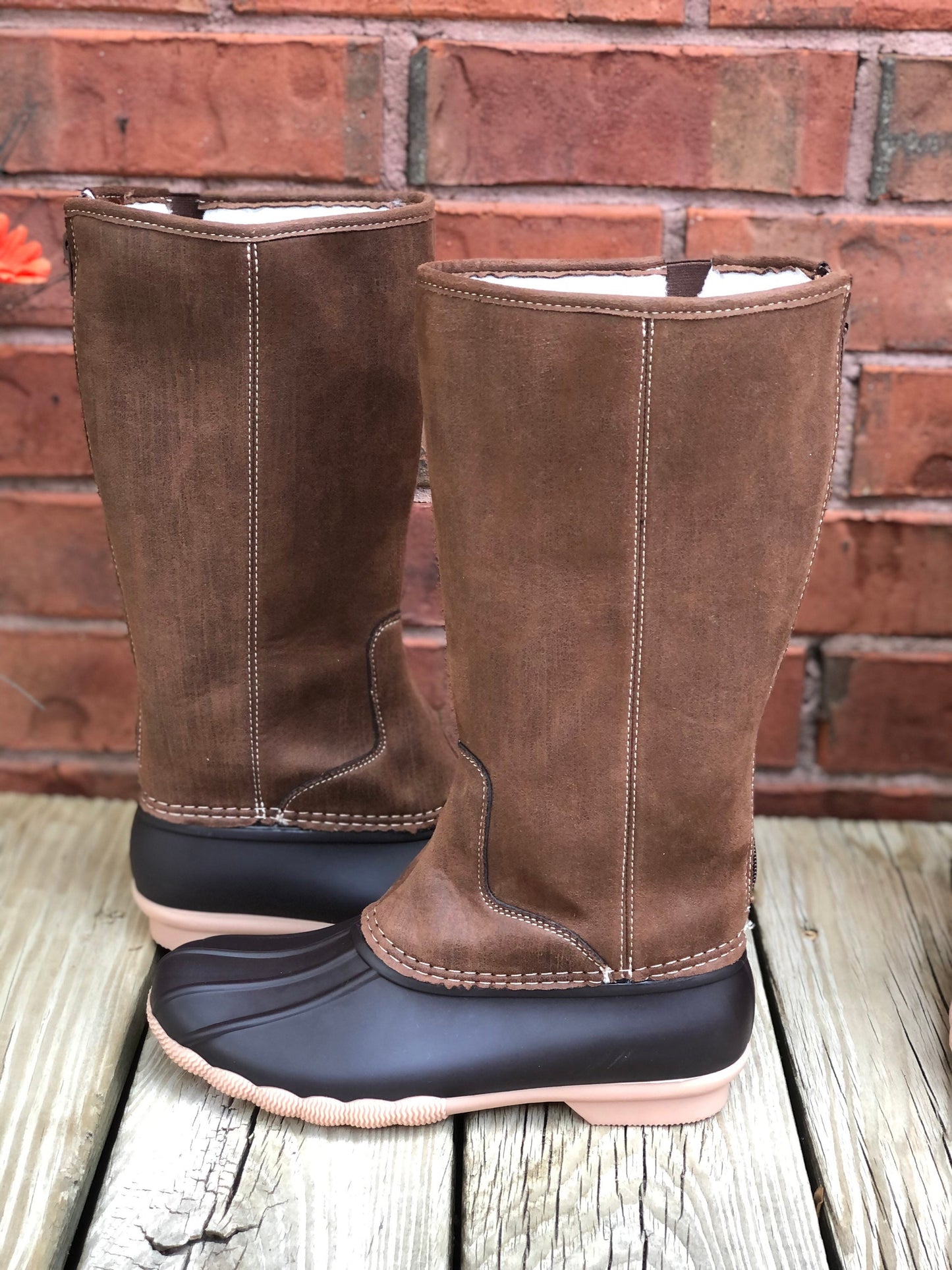 personalized Tall Duck boots, Monogram Duck Boots, Rain Boot, Boat-Shoe Style, Shoes Two Tone rain boots, snow boot, tall boots