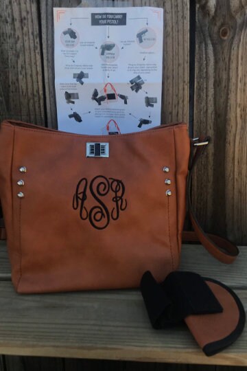 Concealed Carry Bag, Monogram Crossbody Bag, Personalized Purse, Concealed Carry Locking Purse,Crossbody bag, Shoulder bag, leather purse