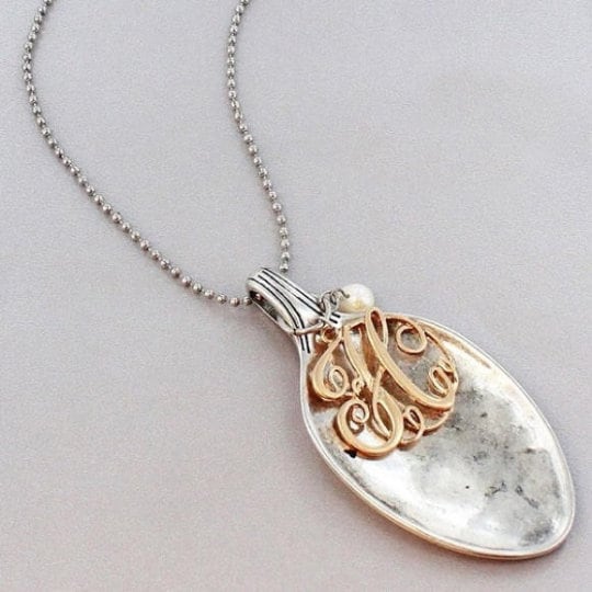 Personalized spoon Necklace, spoon jewelry, Initials spoon necklace, spoon pendant, Name necklace, letter necklace, custom necklace