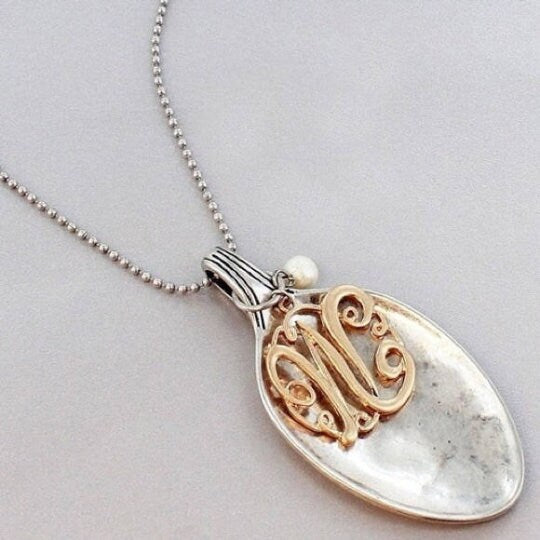 Personalized spoon Necklace, spoon jewelry, Initials spoon necklace, spoon pendant, Name necklace, letter necklace, custom necklace