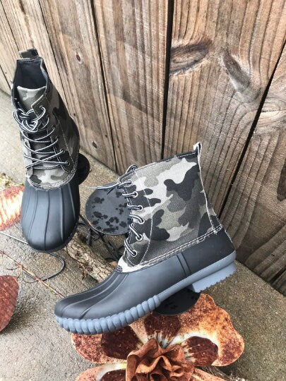 monogram Ankle boots, Monogrammed Camo Duck Boot. adult Duck Boots, Rain Boot, Boat-Shoe Style, Shoes, personalized boots