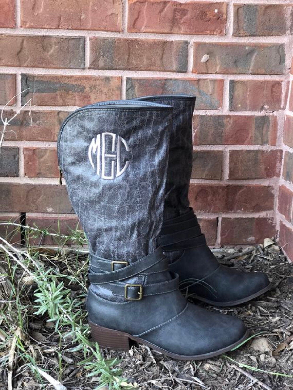 Monogram Riding BOOTS, Monogram western boots, Personalized boots, Embroidered boots, Custom boots, Booties, tall boots ,vegan leather boots