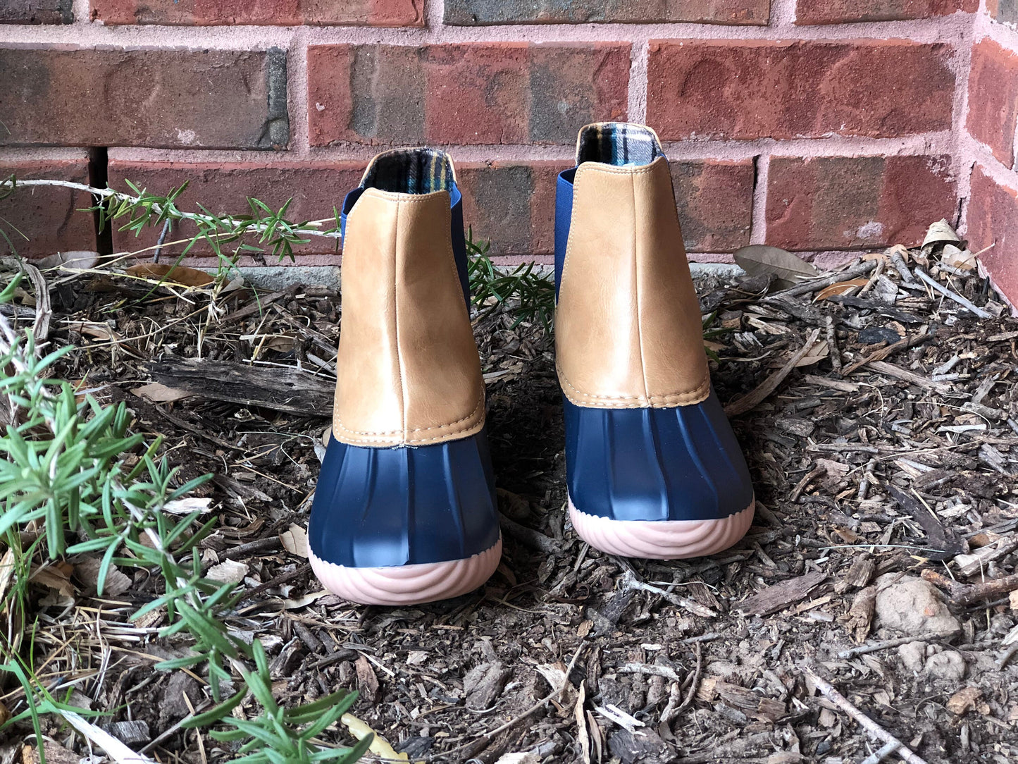 Slip-on Boots, Navy Duck boots, Monogram Duck Boots, Rain Boot, Boat-Shoe boots, woman's Shoes , Pull On boots, Girlfriend Gift, Wife Gift,