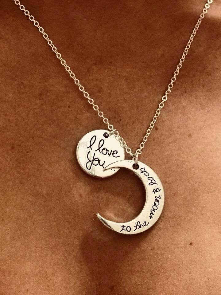 Love Necklace, custom Necklace ,personalized necklace, Name necklace, Love Jewelry, Love Pendant, Gift for Her, moon necklace