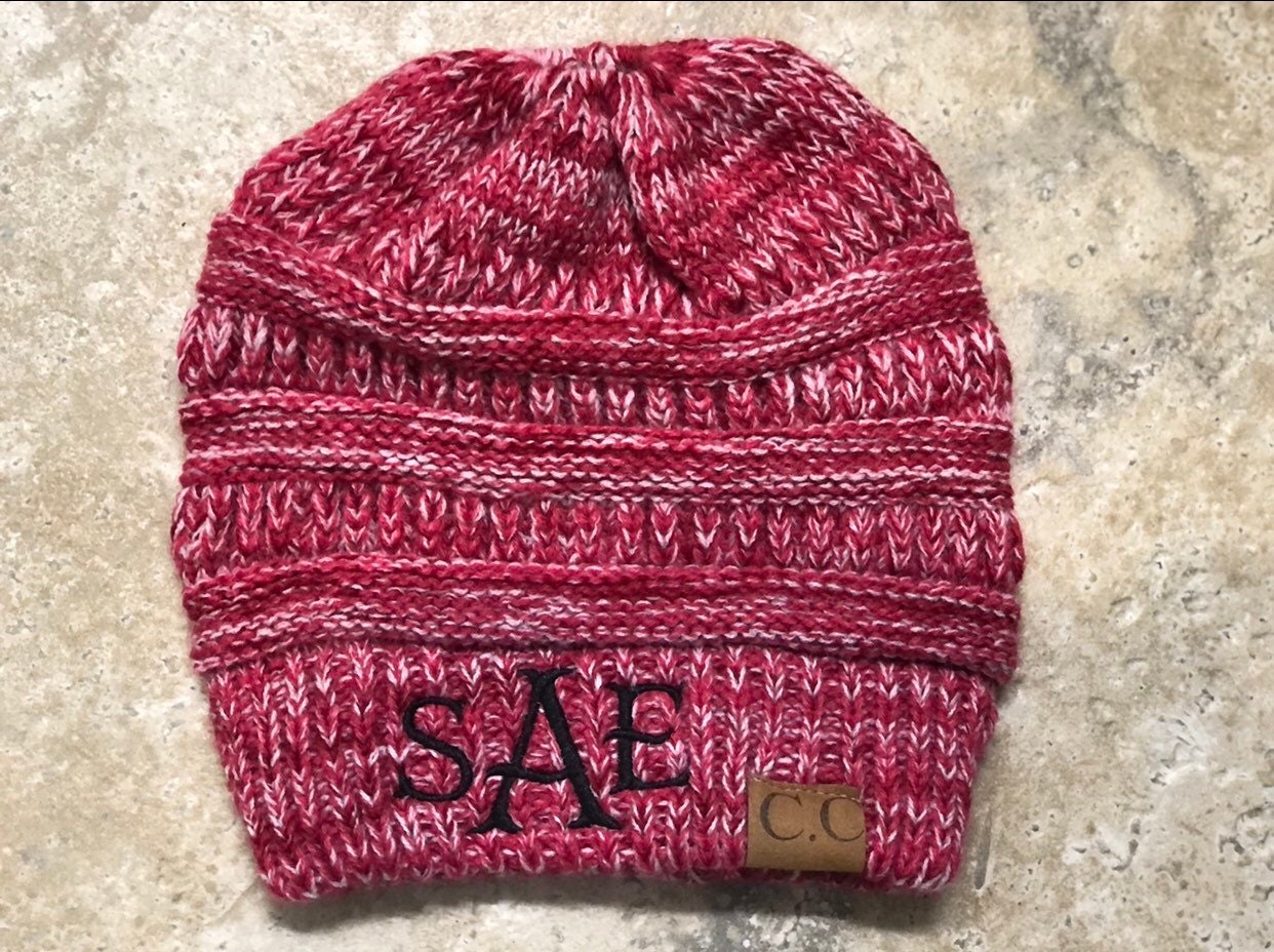 Pony Tail  Hat, Monogram  Beanie Hats,  Beanie Hat, Women’s Accessories, Fall Fashion, Winter Apparel, Custom Accessories hats