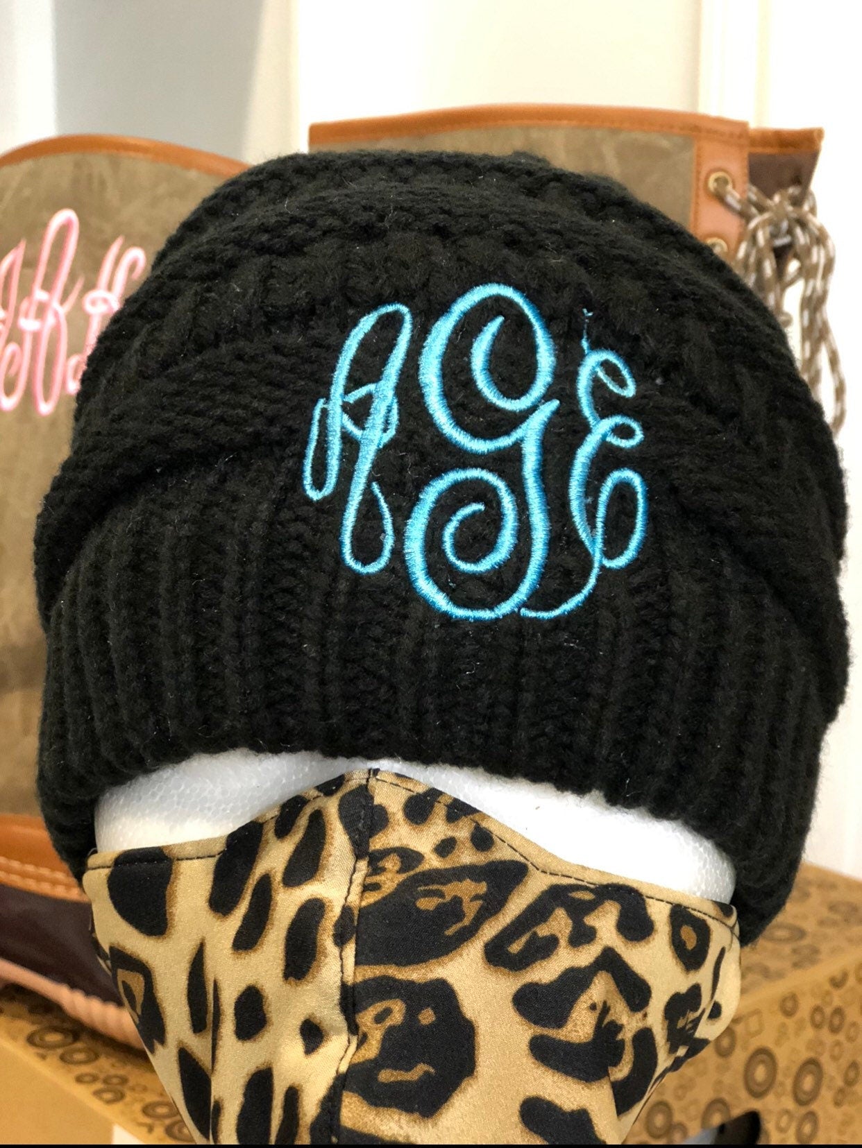 Pony Tail  Hat, Monogram  Beanie Hats,  Beanie Hat, Women’s Accessories, Fall Fashion, Winter Apparel, Custom Accessories hats