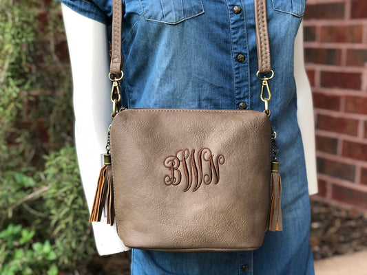 CONCEALED  Bag ,Monogrammed Crossbody Bag, Personalized Purse, concealed carry cross body bag, Left and Right-hand Draw