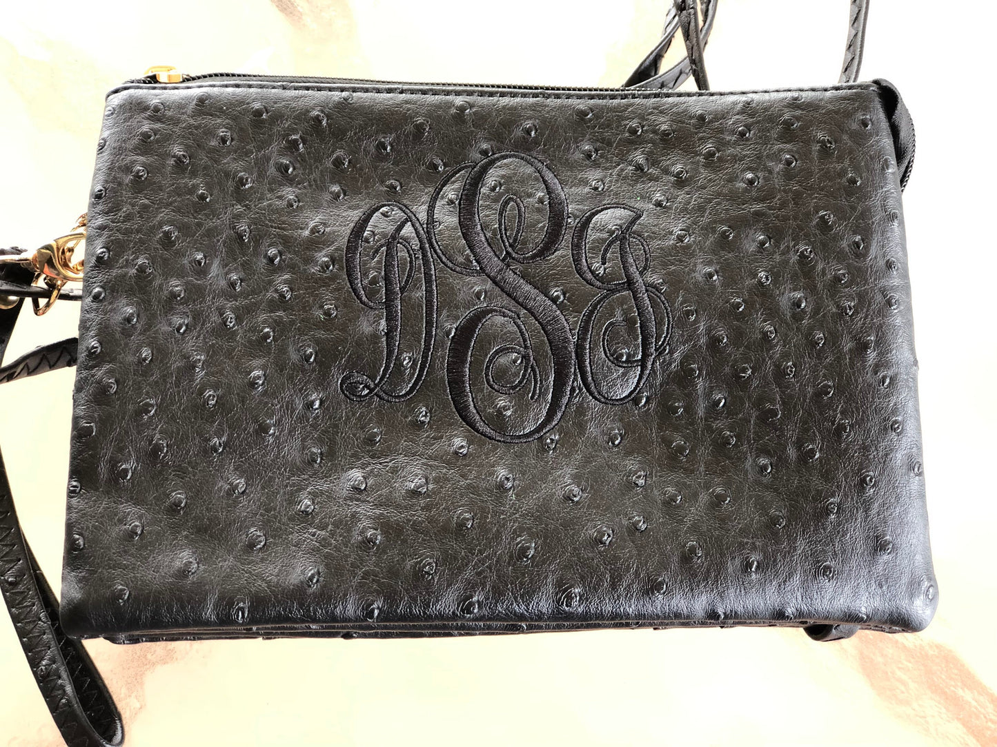 Monogrammed Purse,  LARGE Hand bag ,monogram Crossbody Bag, personalized Bag, vegan Leather bag, Monogram 3 Compartment Crossbody/Wristlet