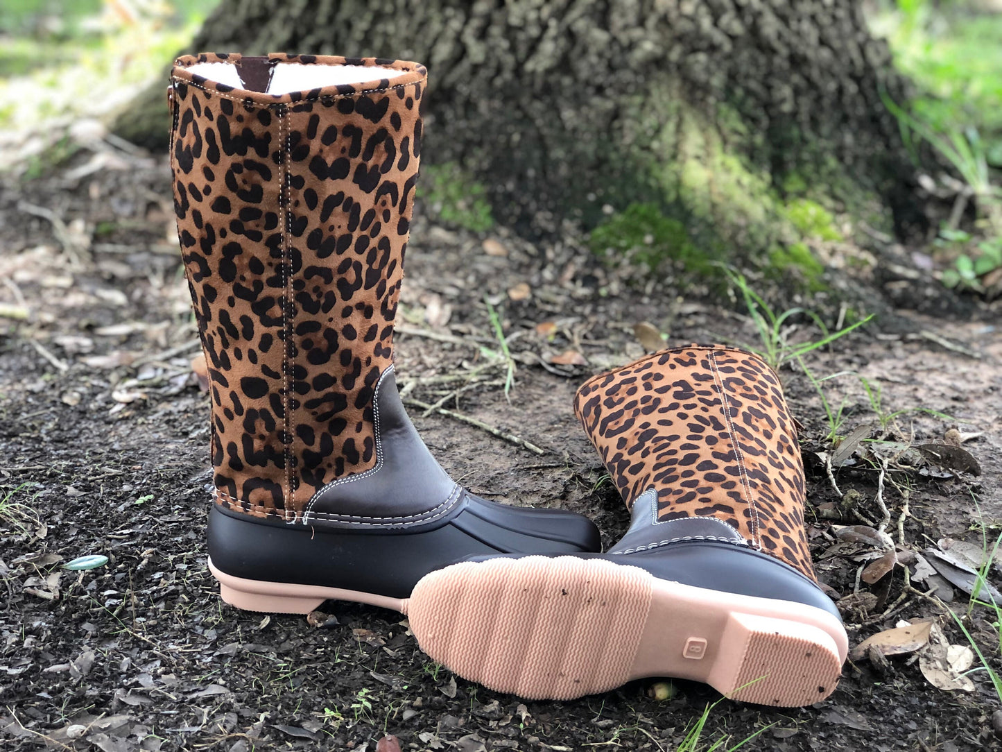 LEOPARD PRINT Duck boots, Monogram Duck Boots, Rain Boot, Boat-Shoe Style, Shoes, Personalized Duck Boots