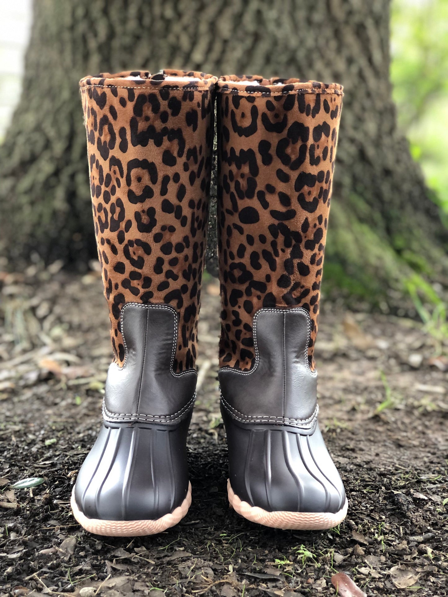 LEOPARD PRINT Duck boots, Monogram Duck Boots, Rain Boot, Boat-Shoe Style, Shoes, Personalized Duck Boots