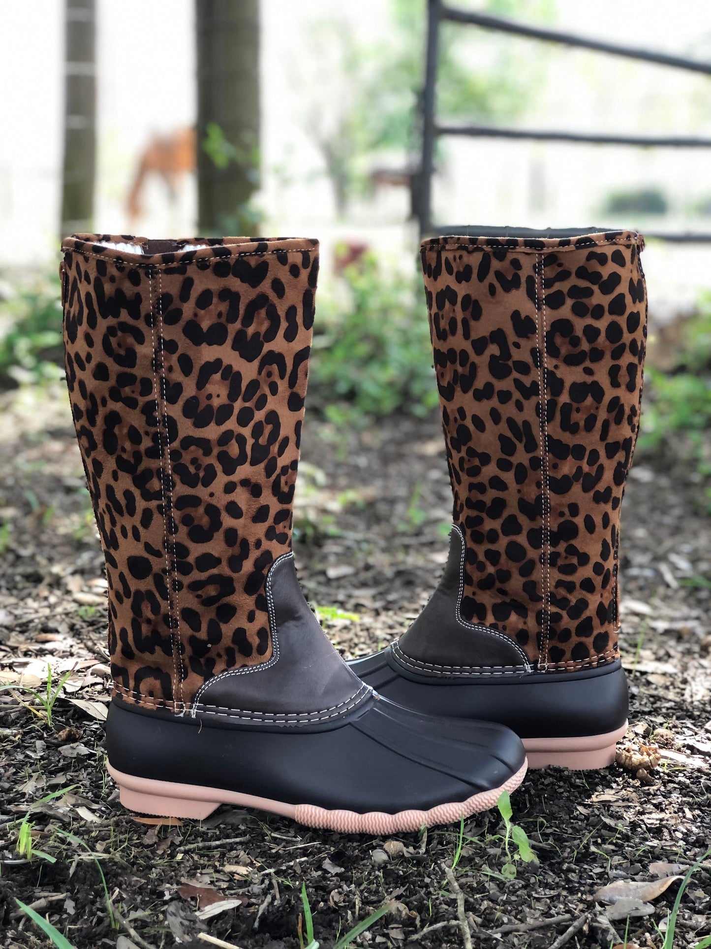 LEOPARD PRINT Duck boots, Monogram Duck Boots, Rain Boot, Boat-Shoe Style, Shoes, Personalized Duck Boots