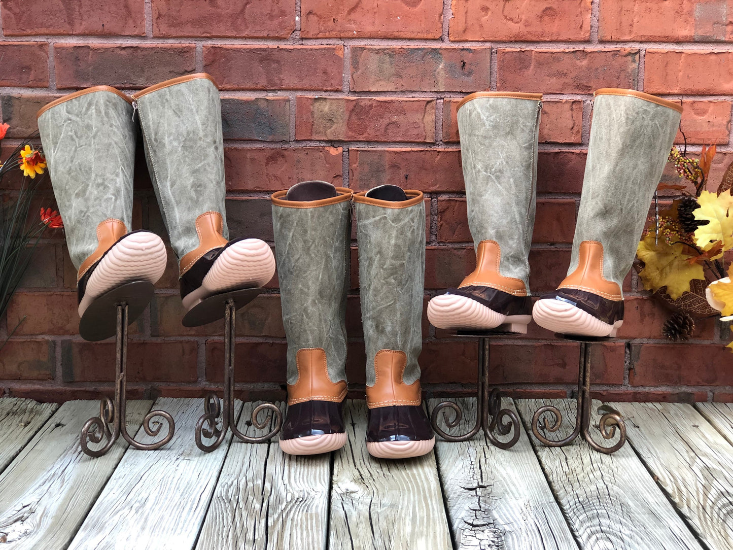 Tall Jasmine/Lace Up Duck Boots- Women's Boot, Tall Duck Boots, Monogram duck boots, Rain Boots, Boat Shoes, rain boots