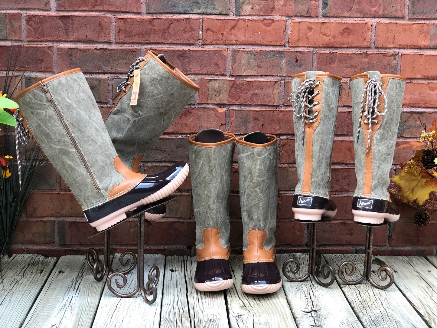 Tall Jasmine/Lace Up Duck Boots- Women's Boot, Tall Duck Boots, Monogram duck boots, Rain Boots, Boat Shoes, rain boots