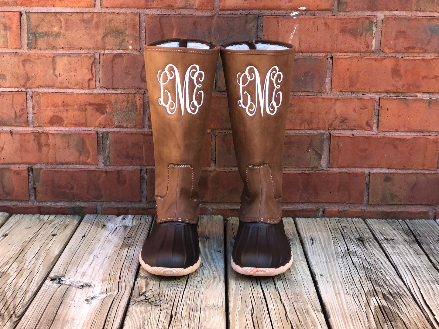 personalized Tall Duck  boots, Monogram Duck Boots, Rain Boot, Boat-Shoe Style, Shoes Two Tone rain boots, snow boot, tall boots