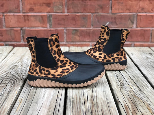 Slip-on Boots, Duck boots, Monogram Duck Boots, Rain Boot, Boat-Shoe boots, woman's Shoes , Pull On boots, Girlfriend Gift, Wife Gift,