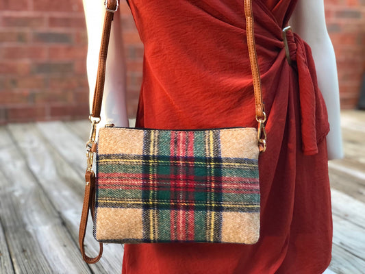 Monogram Crossbody Plaid purse, Crossbody Bag, Riley Plaid Crossbody Plaid Crossbody,Monogrammed Purse