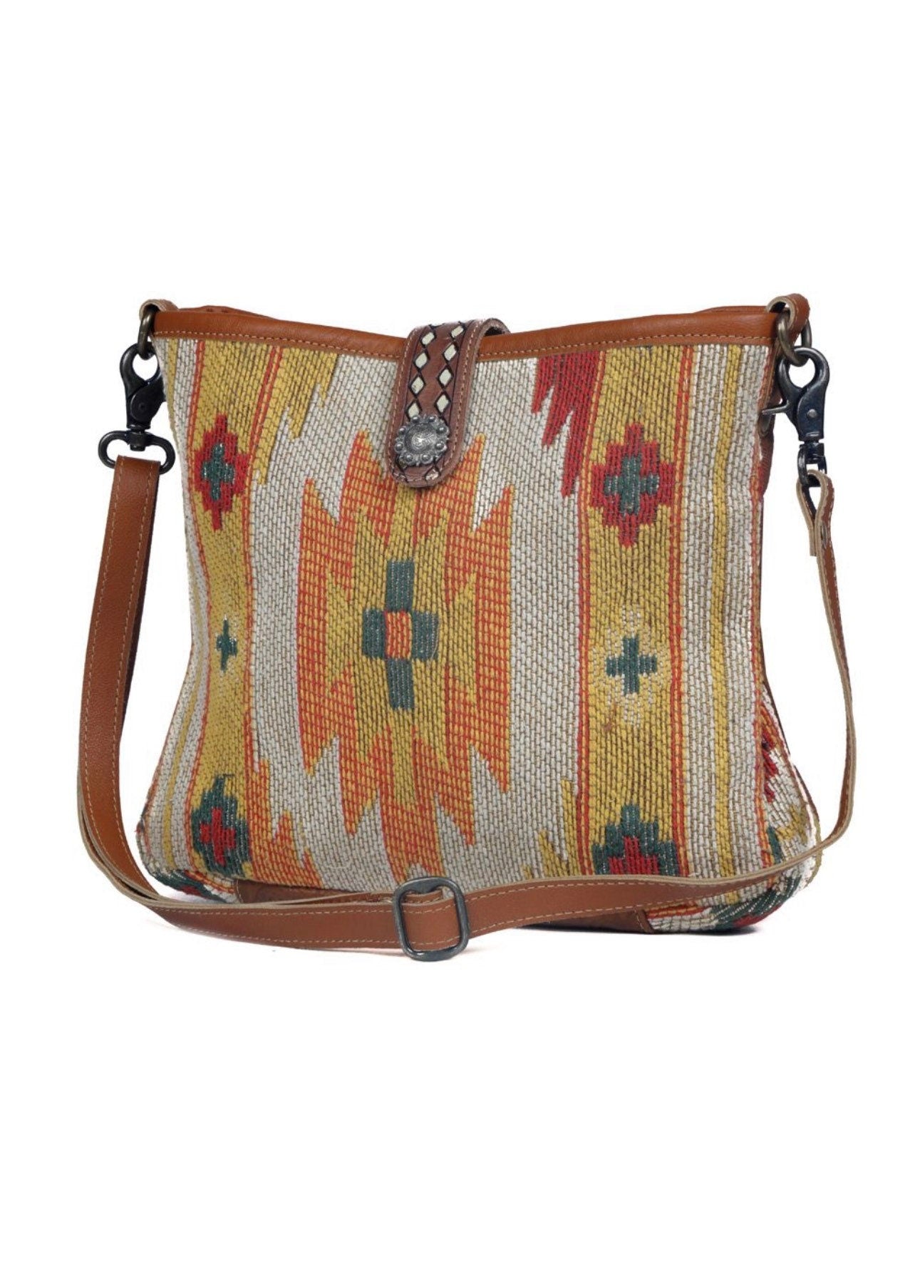 RUG bag, Genuine LEATHER Crossbody Purse, Hand-Tooled Leather bag, Rug Crossbody purse, Shoulder Bag, canvas bag, western bag