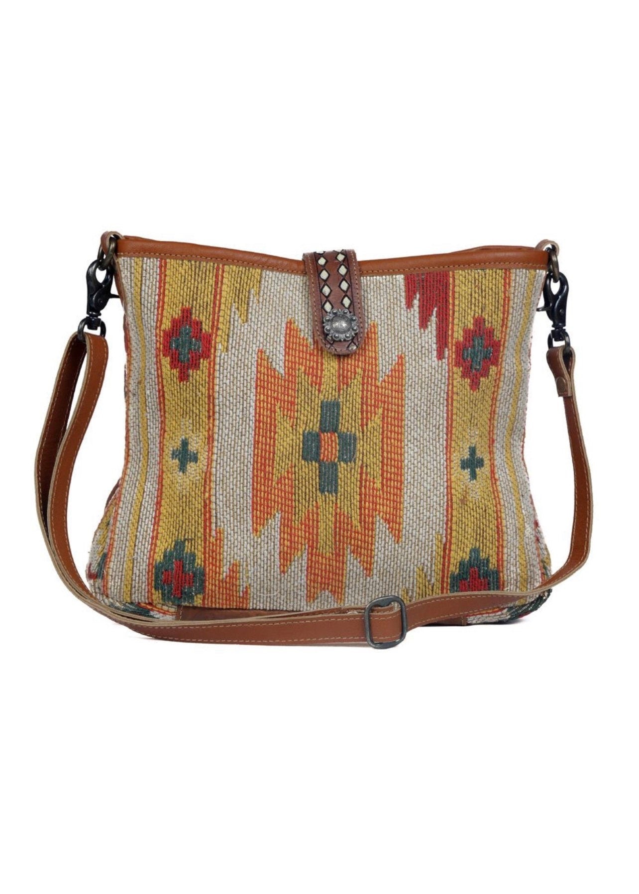 RUG bag, Genuine LEATHER Crossbody Purse, Hand-Tooled Leather bag, Rug Crossbody purse, Shoulder Bag, canvas bag, western bag