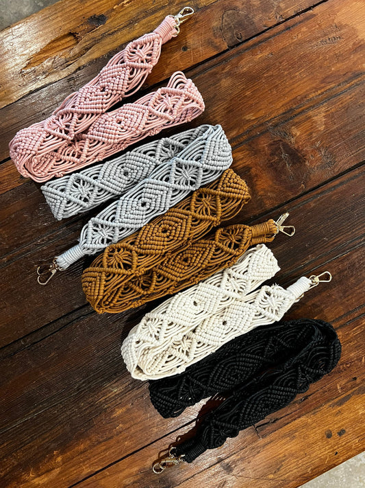 Macrame Crossbody Strap, Macrame Shoulder Strap, Detachable Shoulder Strap, Canvas Purse Strap, Adjustable Bag Strap, camera strap