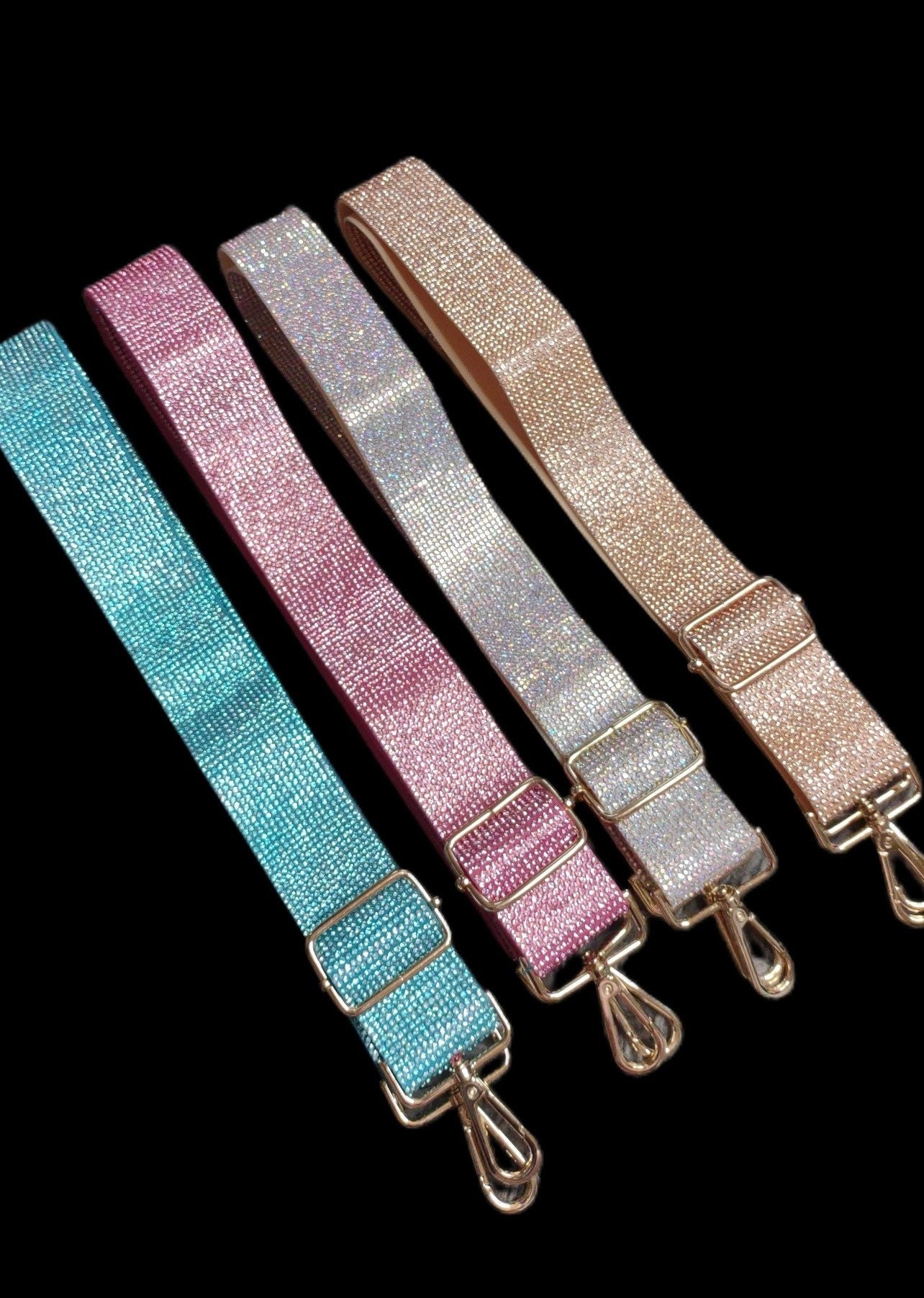 Guitar strap, Iridescent Strap, bling Crossbody Strap, sparkle Strap, Canvas Purse Strap, Adjustable crossbody straps, Rhinestone strap