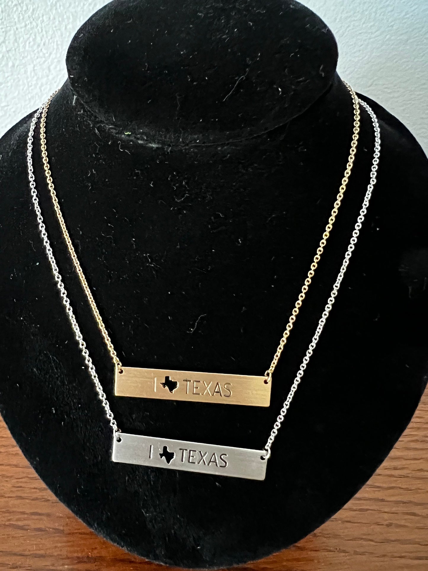 Chain necklace. Bar pendant, Texas jewelry, Texas pendant, state of Texas necklace, Texas necklace, personalized necklace, custom necklace