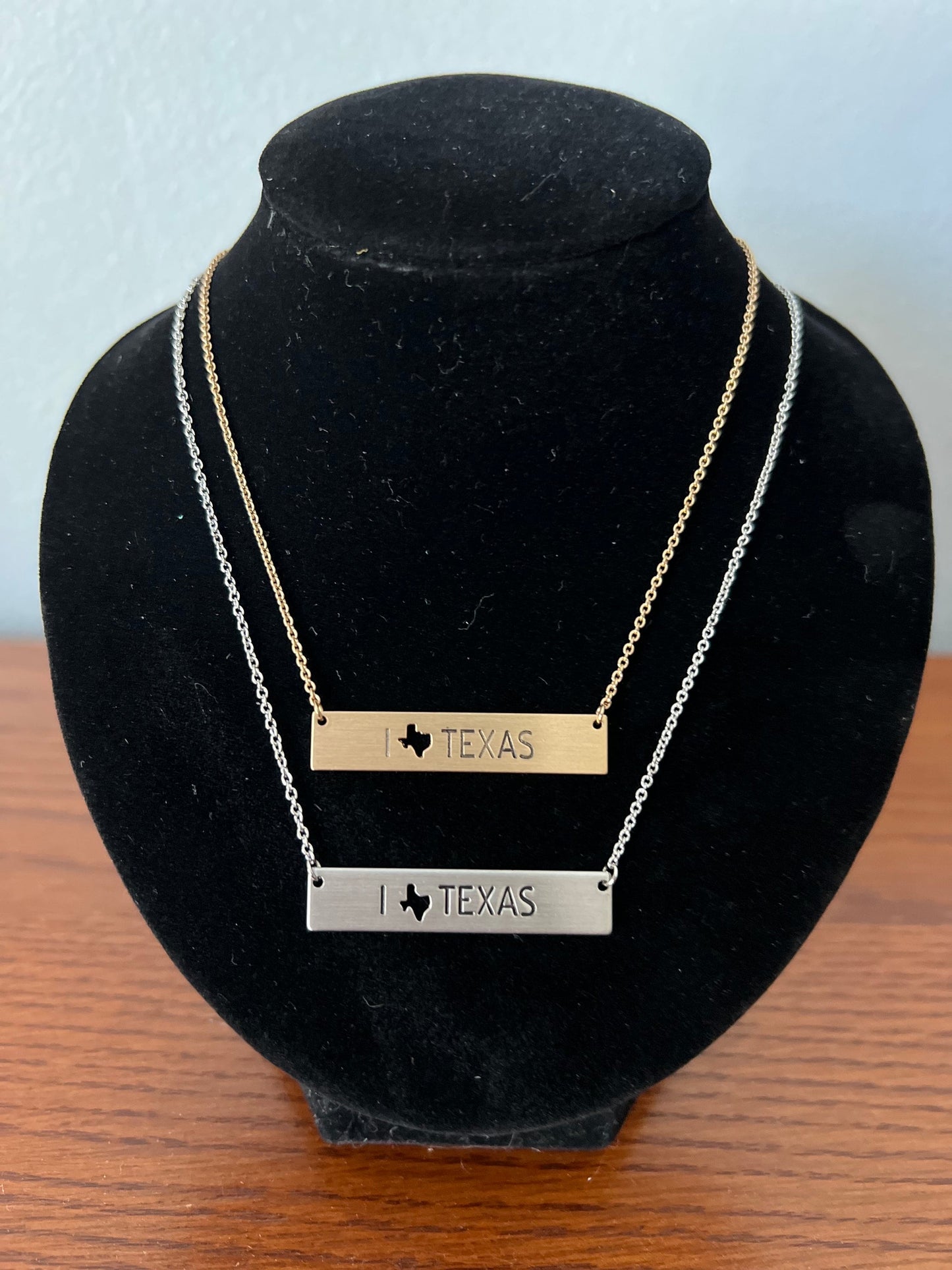 Chain necklace. Bar pendant, Texas jewelry, Texas pendant, state of Texas necklace, Texas necklace, personalized necklace, custom necklace